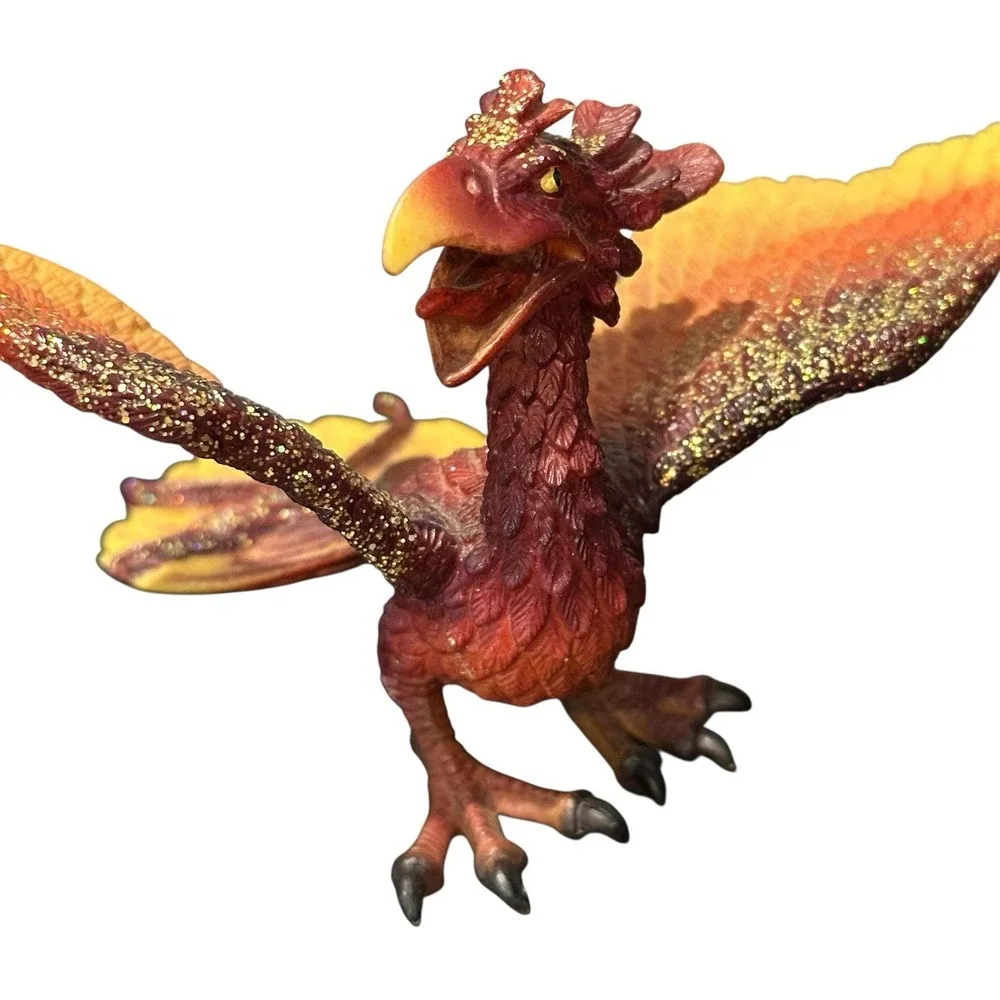 Schleich World of Knights 2004  Phoenix Fantasy‎ Fire Dragon Gold Glitter Figure